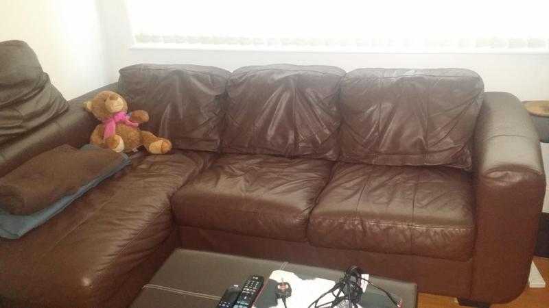 GENUINE LEATHER REFILLABLE CORNER SOFA FOR SALE