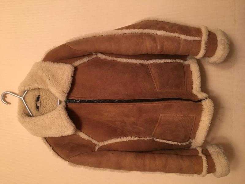 Genuine shearling sheepskin aviator jacket