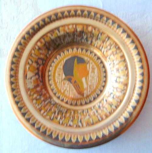 Genuine Vintage Egyptian Metal Painted Dish