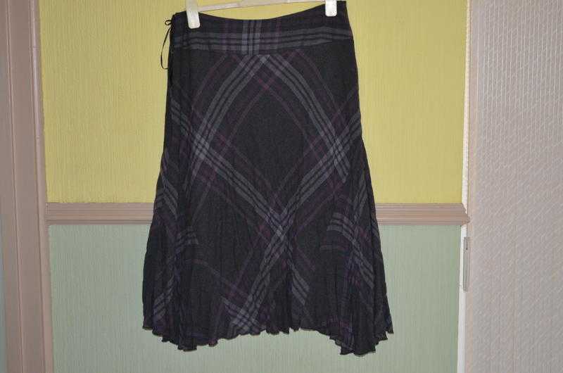 George MODA PurpleGrey Skirt, Wrap Front Design, Dipped Hem, Size 12