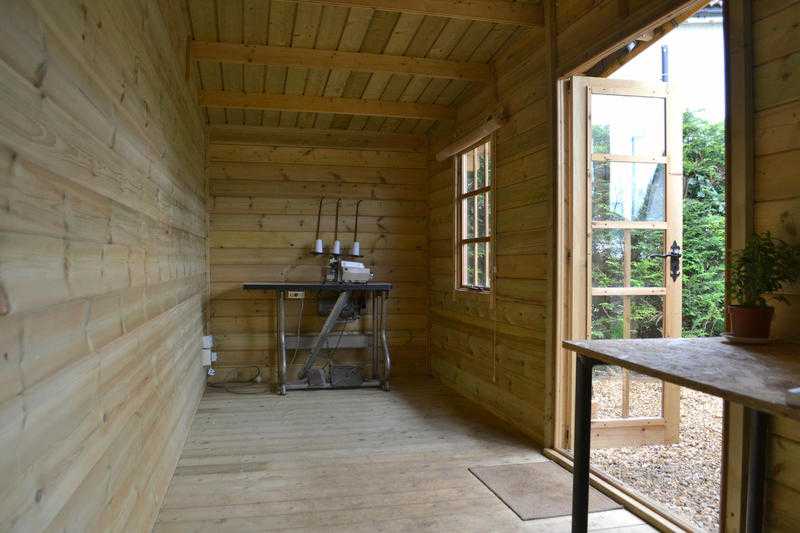 Georgian style double glazed 6x2 solid oak cabin