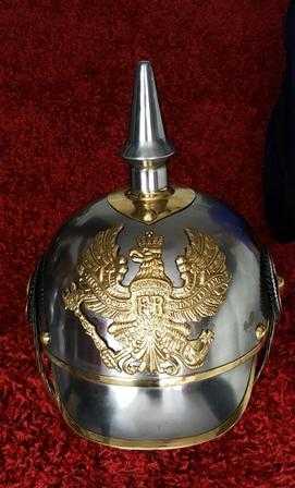 German Leather War Helmet - Silver