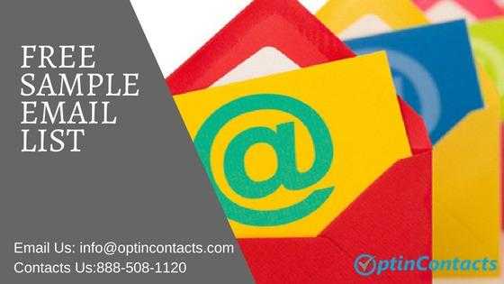 Get Free Email Sample Email List