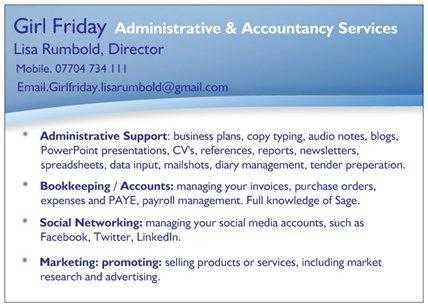 Girl Friday - Administrative amp Accountancy Services