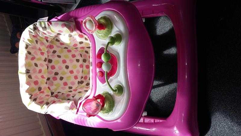 Girls baby walker with detachable toy tray