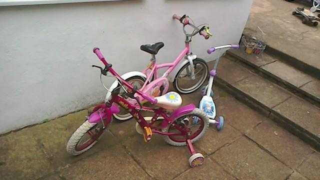 Girls bikes and scooter
