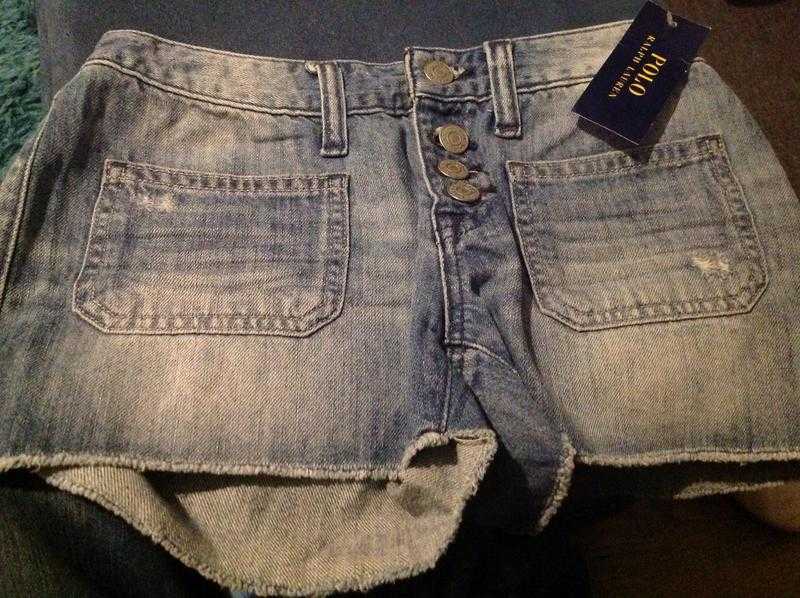 Girls BNWT ralph Lauren denim shorts age 12 fit women size 6