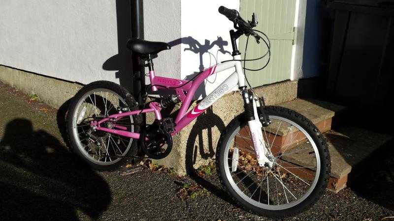 Girls Pink and White 20 inch wheel bike