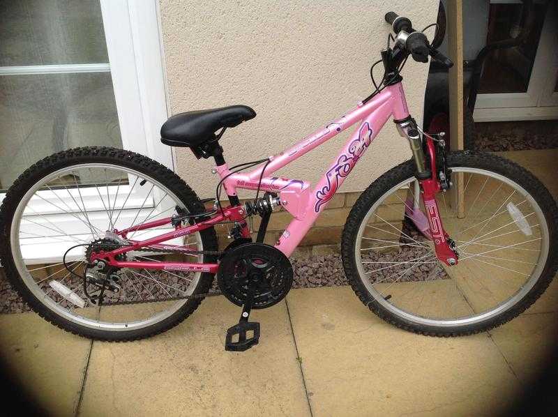 Girls pink mountain bike