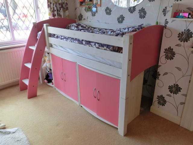 Girls Single Mid Sleeper Bed Set