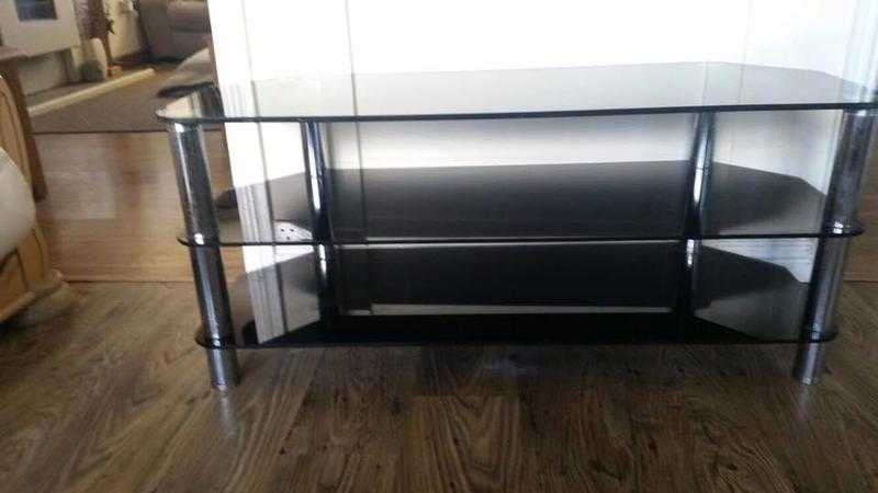 glass 3 tier tv stand