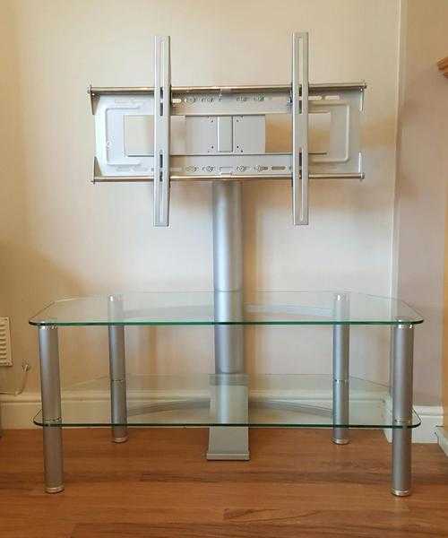 Glass amp Silver TV Stand incorparating Bracket