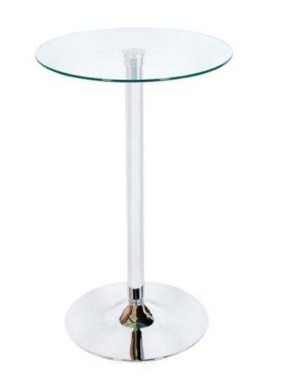 Glass and chrome bar table
