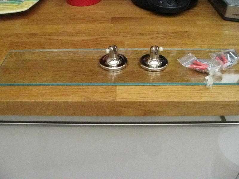 Glass Bathroom Shelf With Fixings - never been used