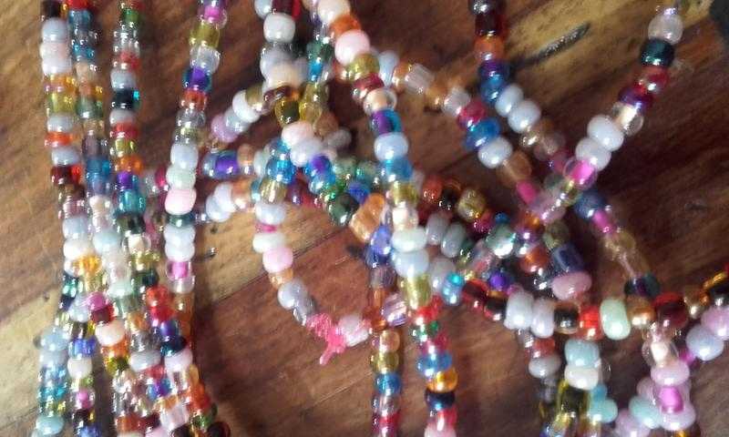 Glass bead necklaces