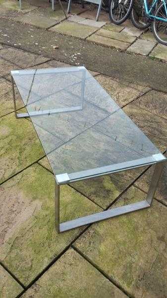 Glass coffee table