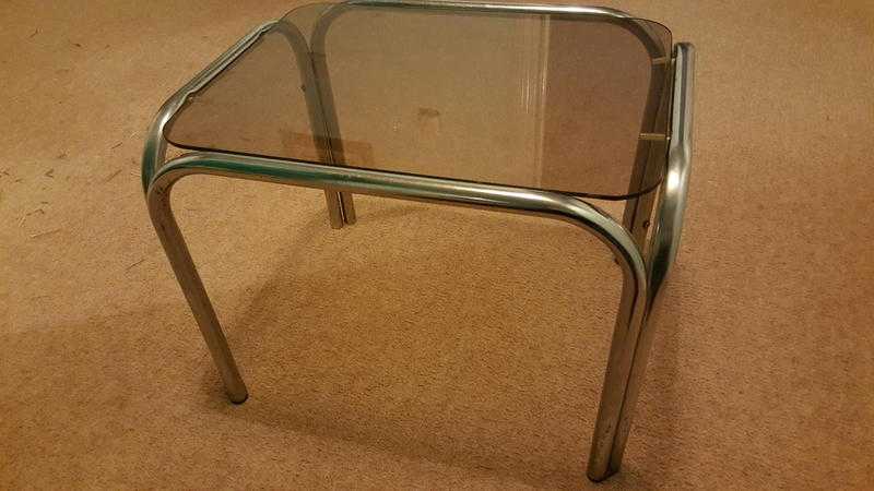 Glass Coffee Table with chrome legs