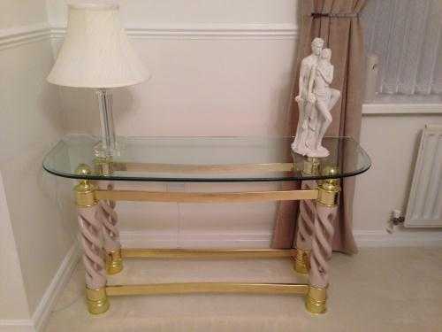 Glass console table