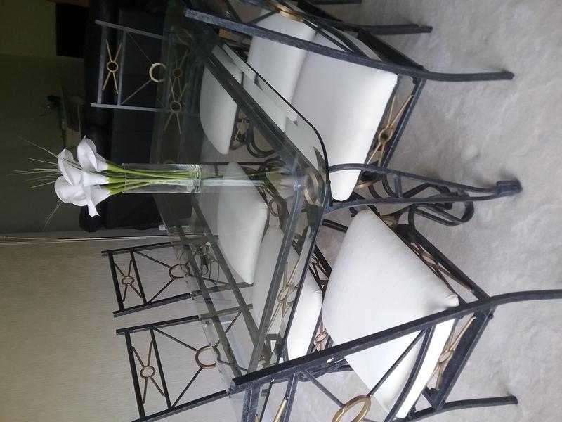 Glass dining g table amp 6 chairs