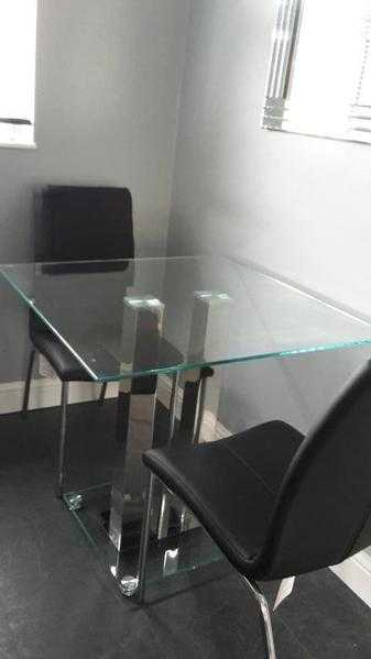 Glass dining table