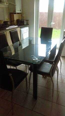 Glass dining table