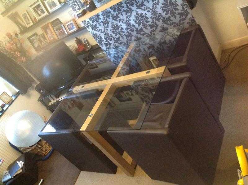 Glass dining table and 4 chairs