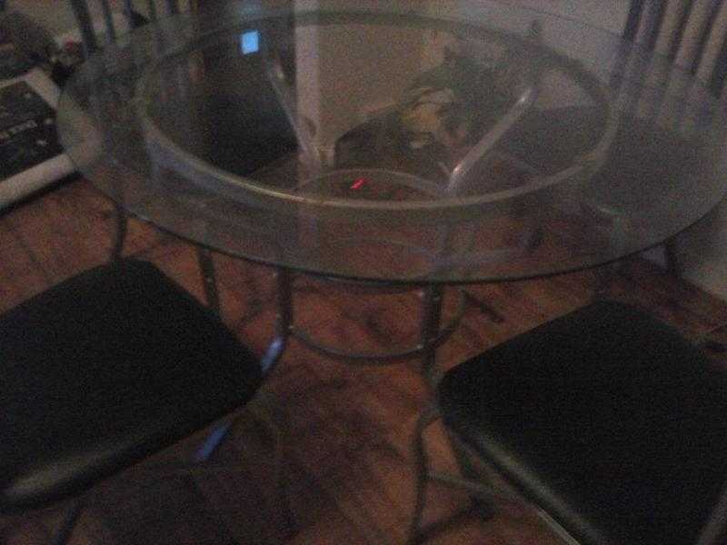 Glass Dining Table And 4 Chairs