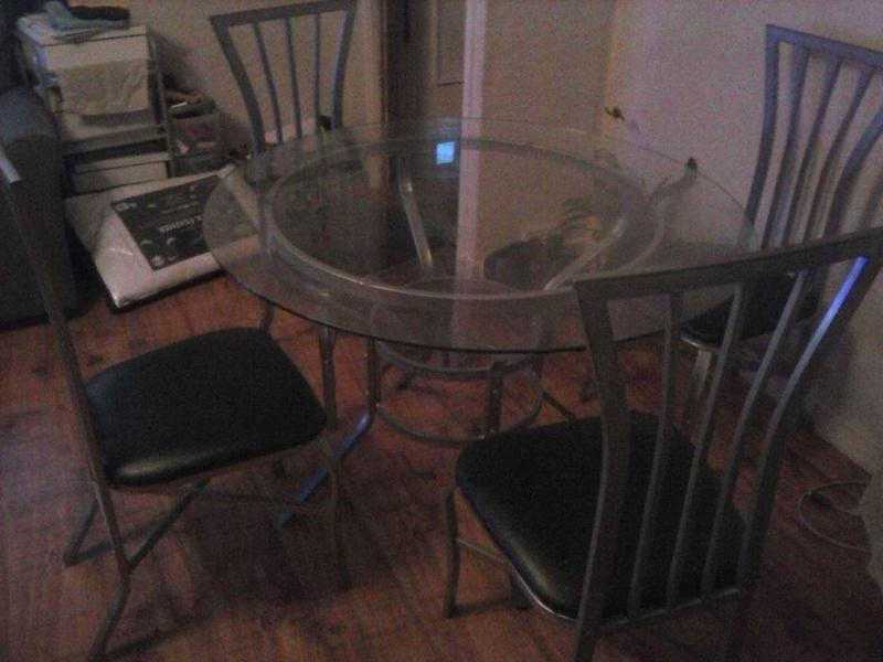 Glass Dining Table And 4 Chairs