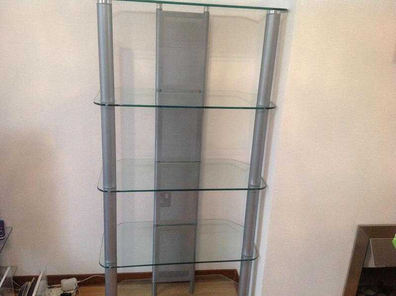 Glass display  shelving unit.