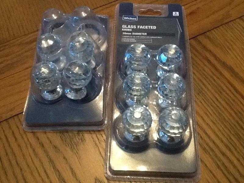 Glass Faceted Knobs - New