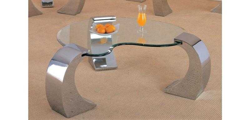 Glass, heart shaped coffee table