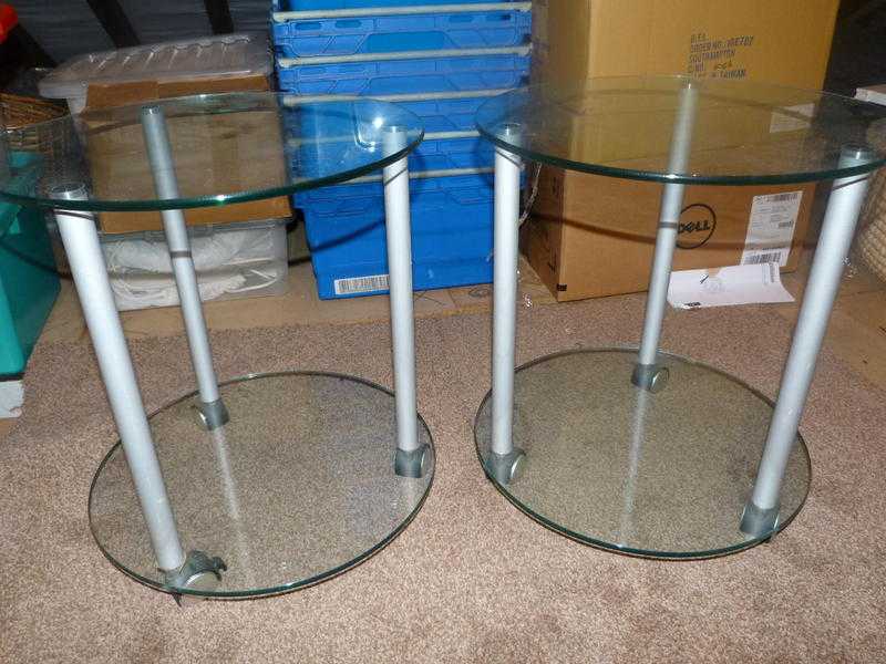 Glass side tables