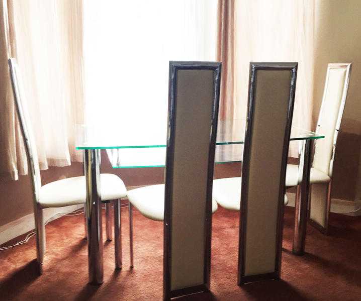 Glass Table With 4 Chairs