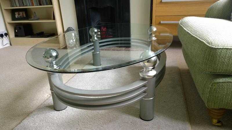 Glass top coffee table