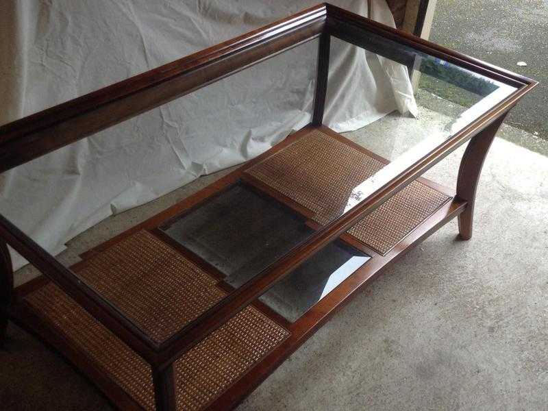 Glass top coffee table