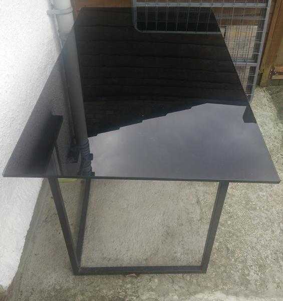 Glass top table (black glass)