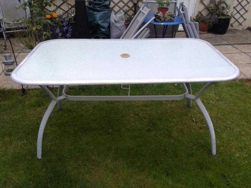 Glass topped table