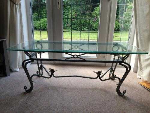 Glass topped versace style coffee table