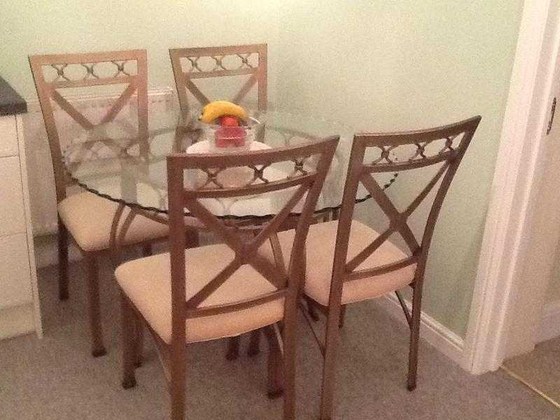 GlassTop Table and 4 Chairs