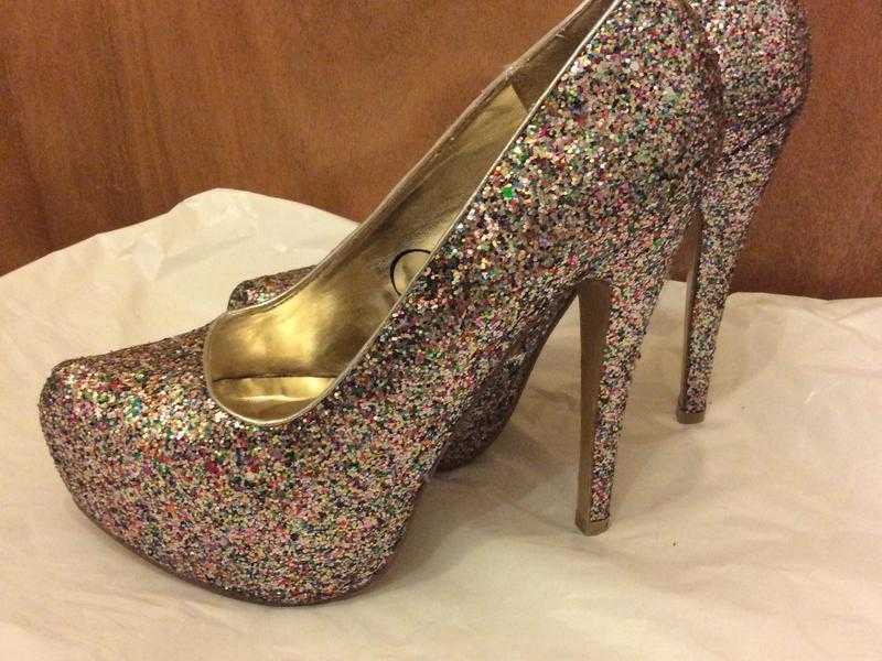 Glitter Platform High Heels  Sizes 5-6