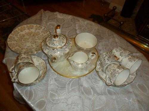 Gold  White Tea Service