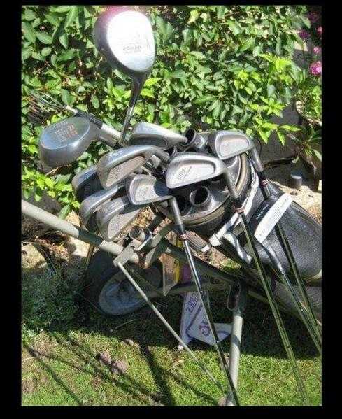 Golf Clubs with Trolley and Bag