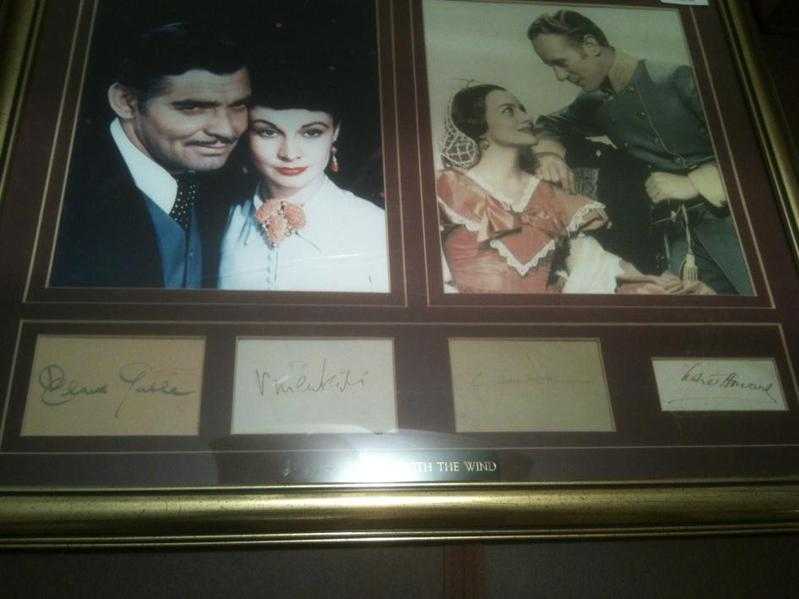 Gone With The Wind, Genuine Original Autographs in Frame