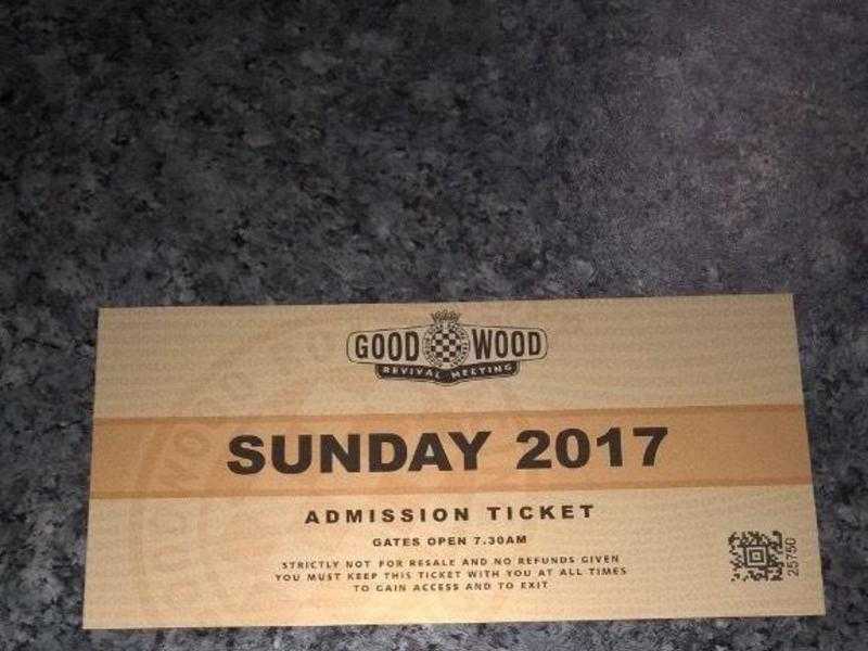 Goodwood Revival 2017- 1x Sunday ticket