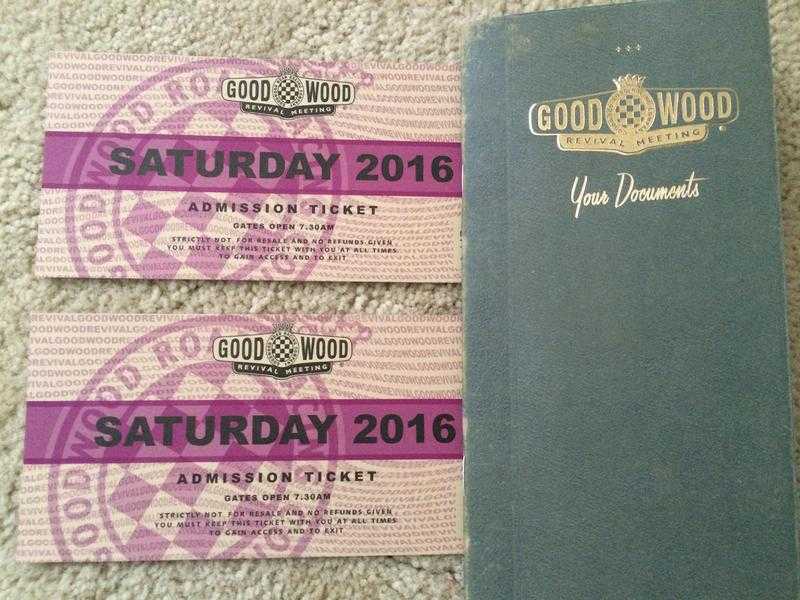 Goodwood revival tickets x 2 Saturday 10 September