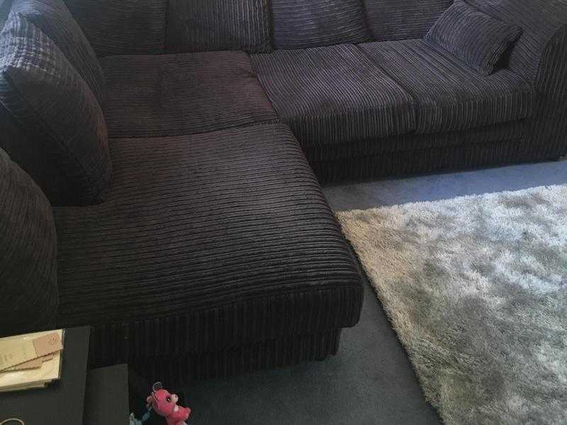 Gorgeous chocolate brown corner sofa and swivel chair