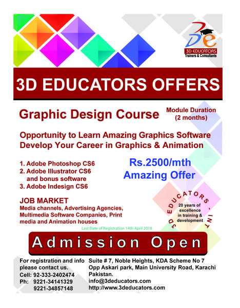 Graphic design amp animation course offerd by 3D educators
