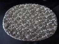 Great Gift Dazzling Pretty Italian Silver Plate Oval Embellished Dish Tray