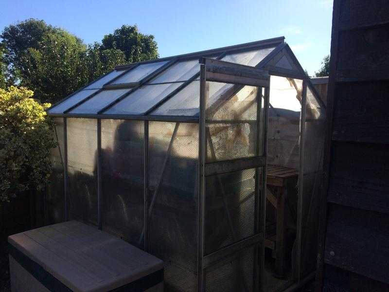 Greenhouse, staging and paraffin heater