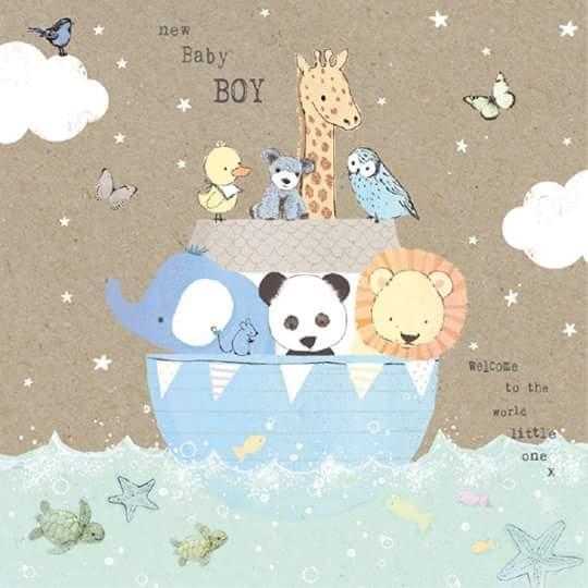 Greetings card for birth of baby boy